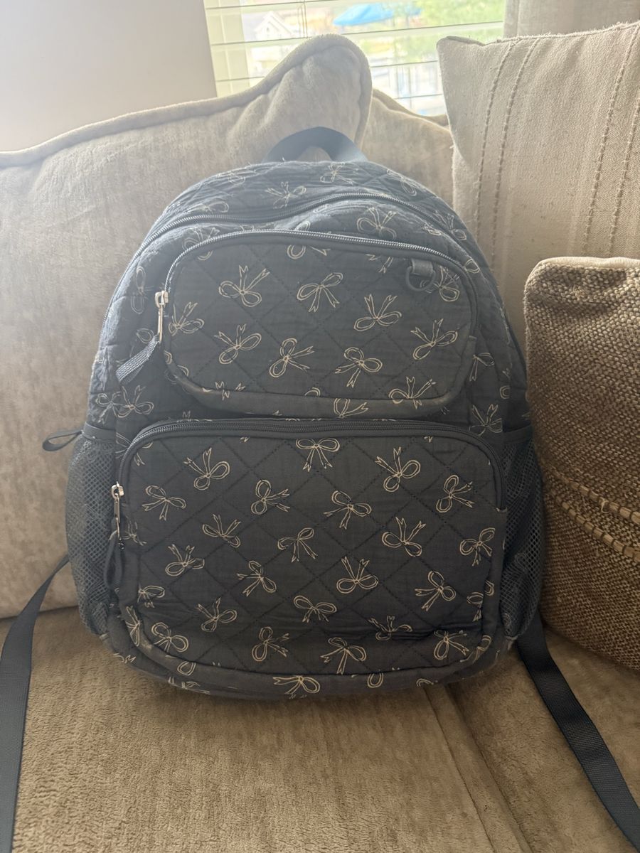 Cat & Jack Blue Quilted Bow Pattern Backpack School Bag