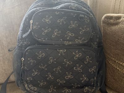 Cat & Jack Blue Quilted Bow Pattern Backpack School Bag