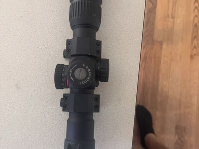 Monstrum 1-4x24 Scope with Mounts - Clear Optics, 1/2 MOA Adjustments