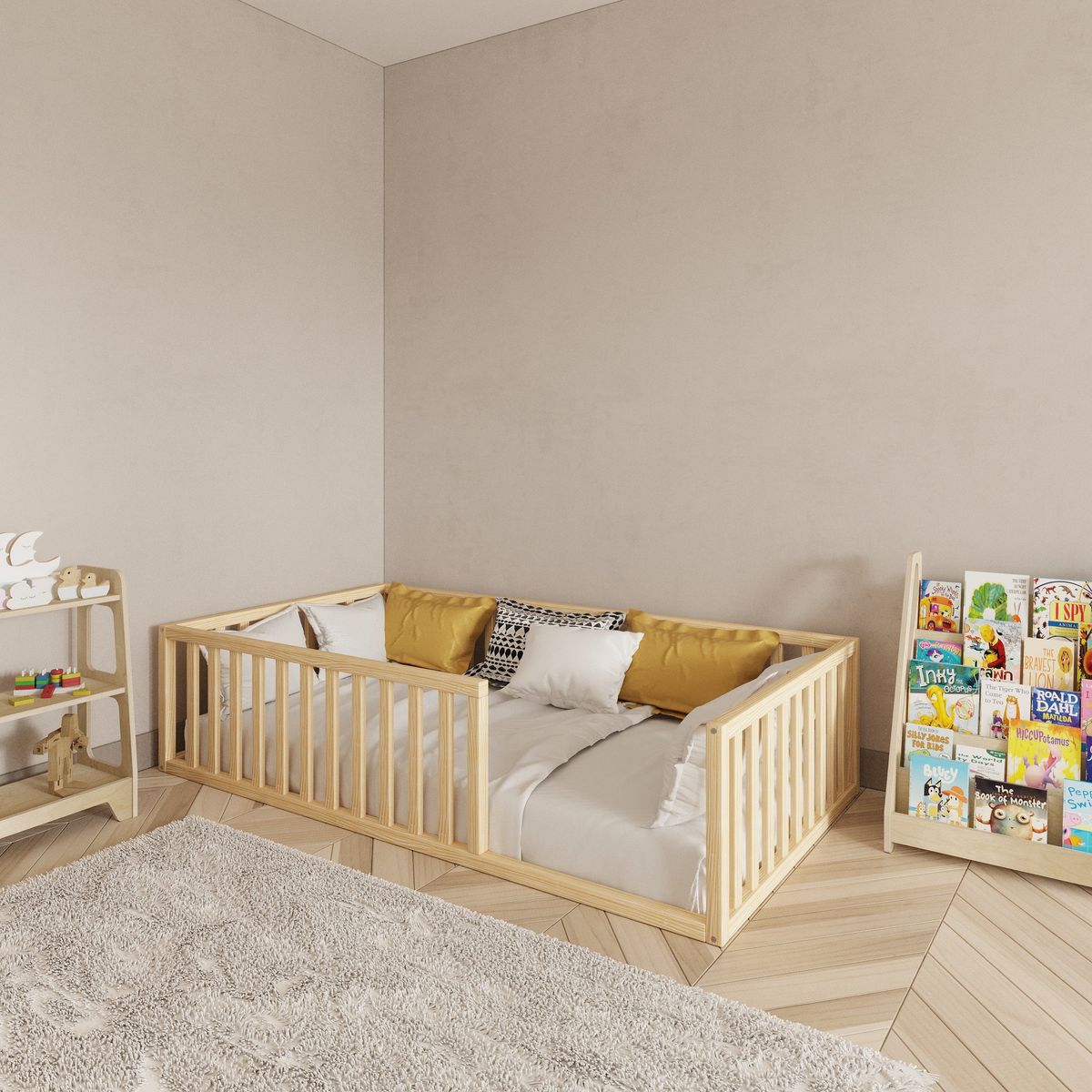 Twin Sized Montessori Toddler Floor Bed