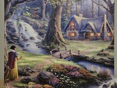 Snow White and Cottage Thomas Kinkade