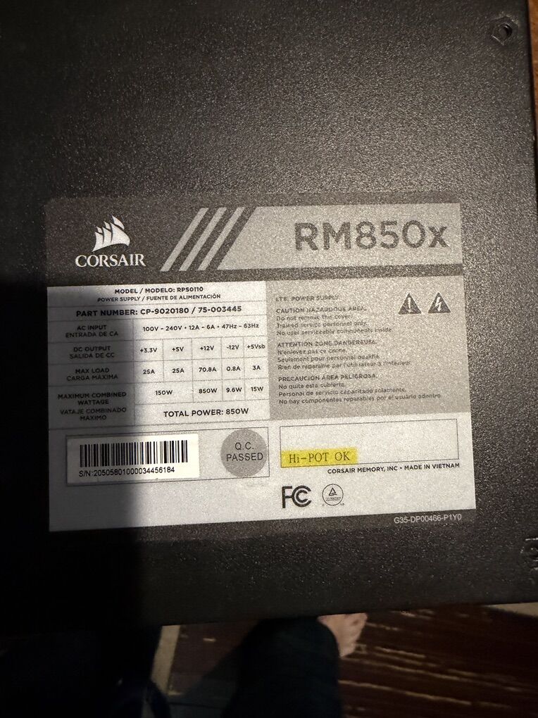 Corsair RM850X modular Power Supply PSU