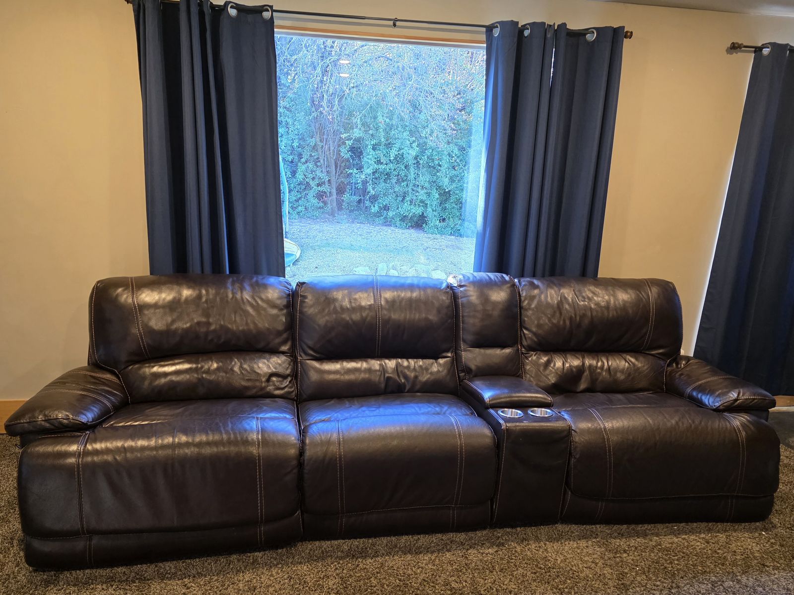 Real Leather Electric Recliner Couch