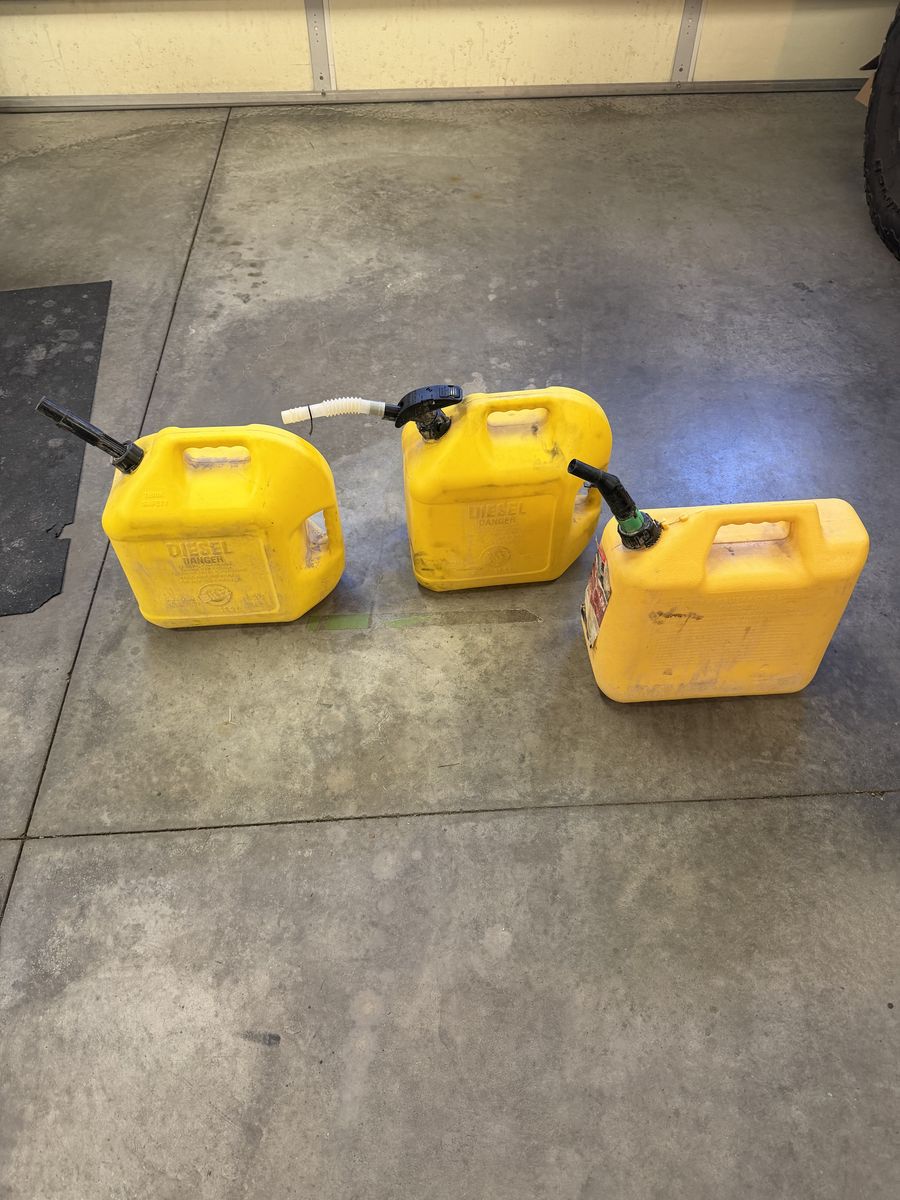 Three 5 Gallon Gas Fuel Cans