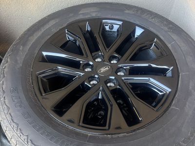 Set of 4 OEM 20" Ford F-150 Gloss Black Wheels with Hankook Dynapro AT2 Tires