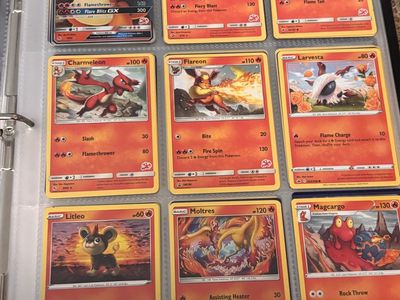 Pokemon Card Collection - Charizard GX, Flareon, Moltres - Binder Full of Cards