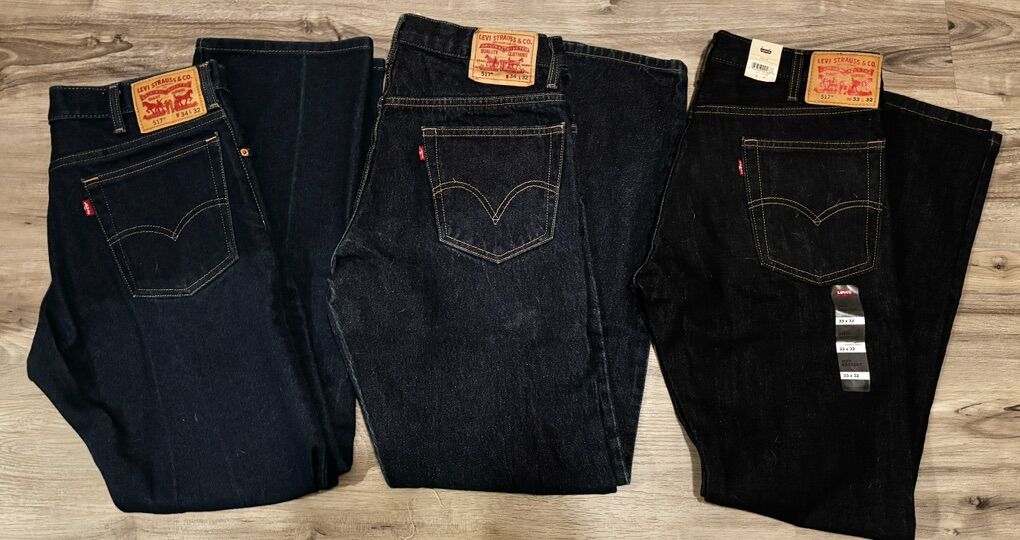 Levi Strauss Mens 517 BootCut Jeans Rinse 33x32