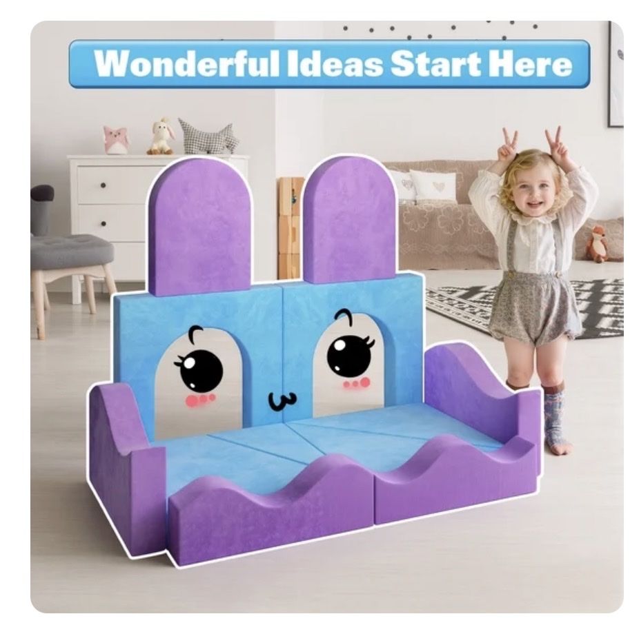 12-Piece Kids Modular Foam Play Blocks and Climbing Castle Set