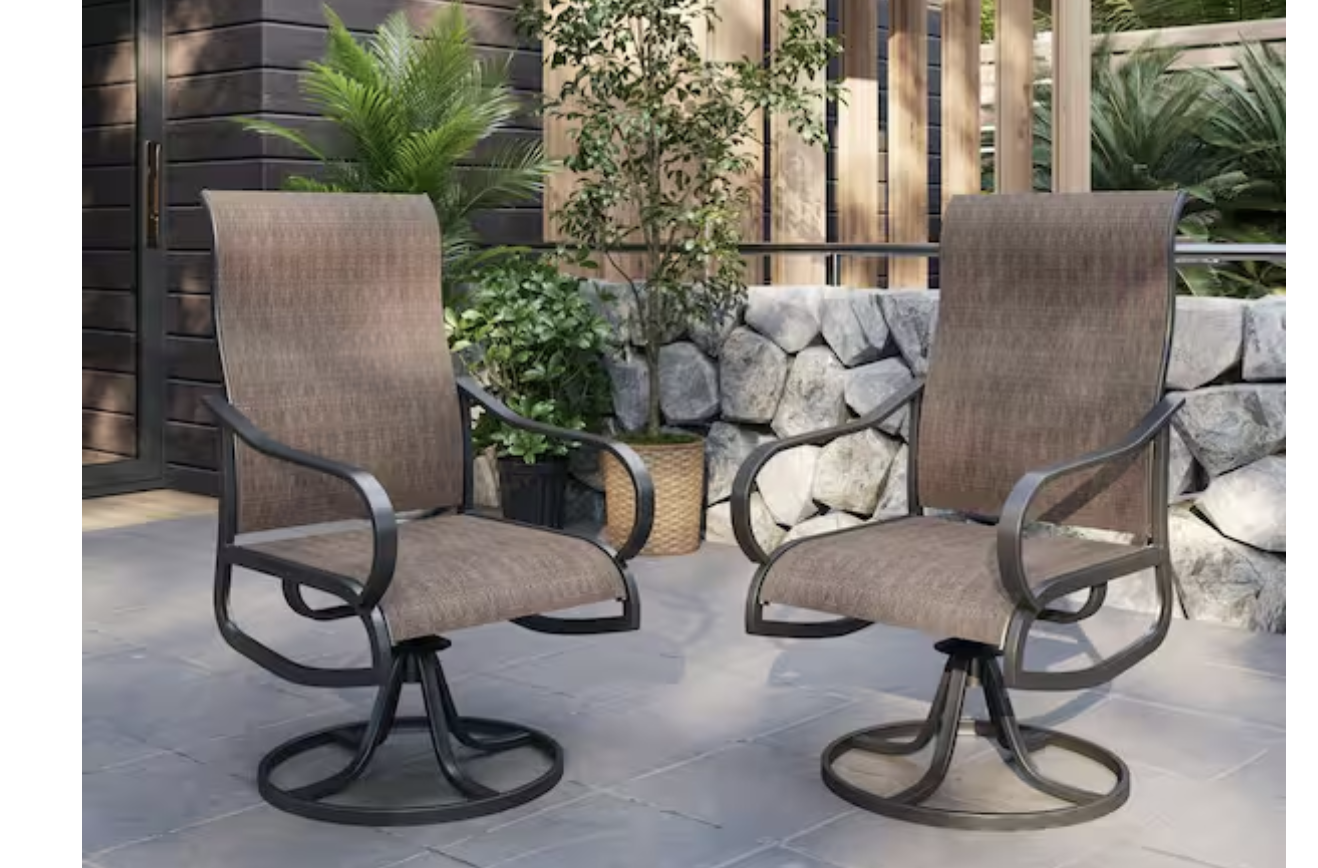New in Box 360 swivel Patio Swivel Chairs Set of 2