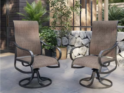 New in Box 360 swivel Patio Swivel Chairs Set of 2