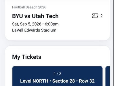 2 BYU vs Utah Tech Football Tickets - Sep 5, 2026 - LaVell Edwards Stadium