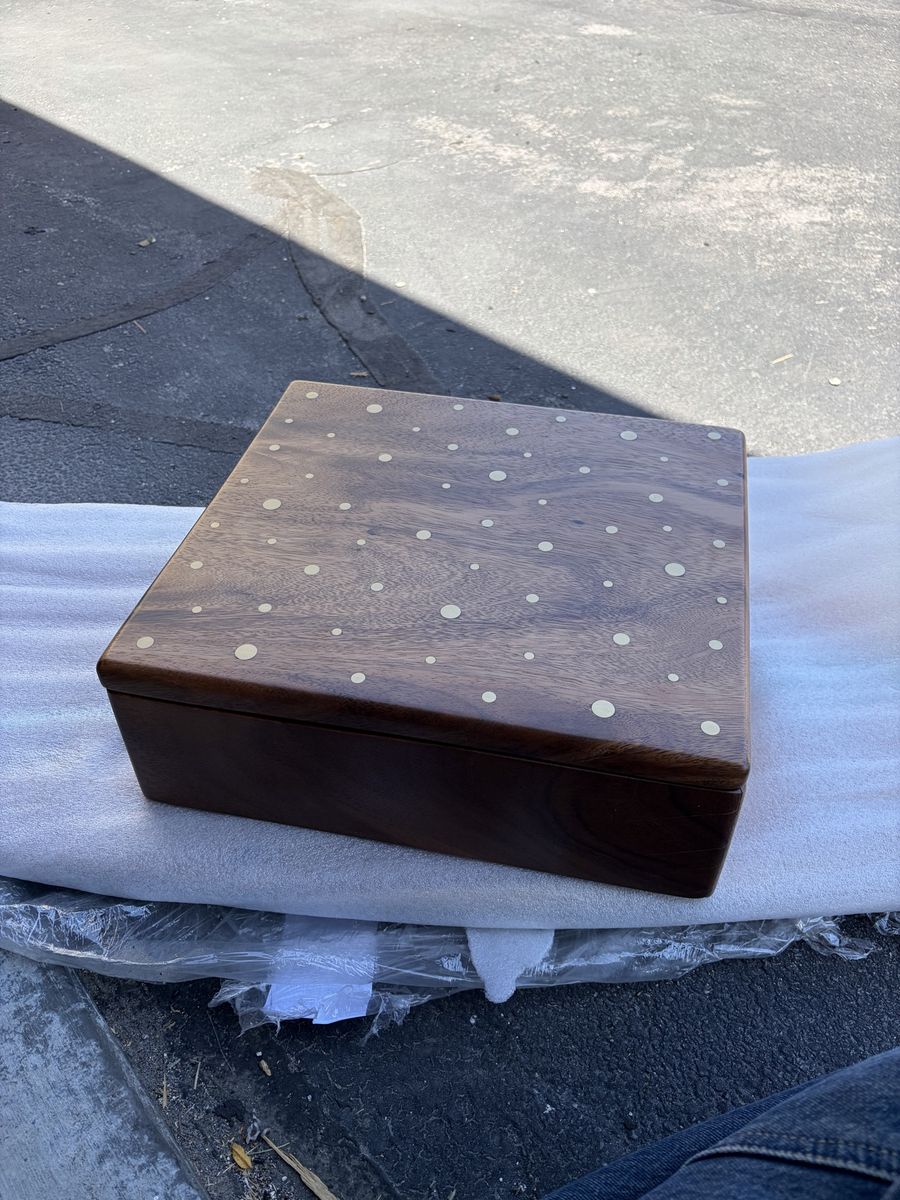 Walnut Wood Jewelry Box + Jewelry