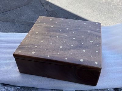 Walnut Wood Jewelry Box + Jewelry