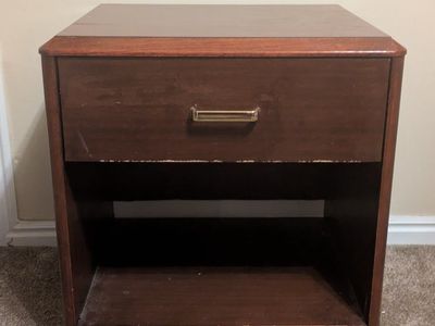 Reddish Brown Wood Side Table / Nightstand