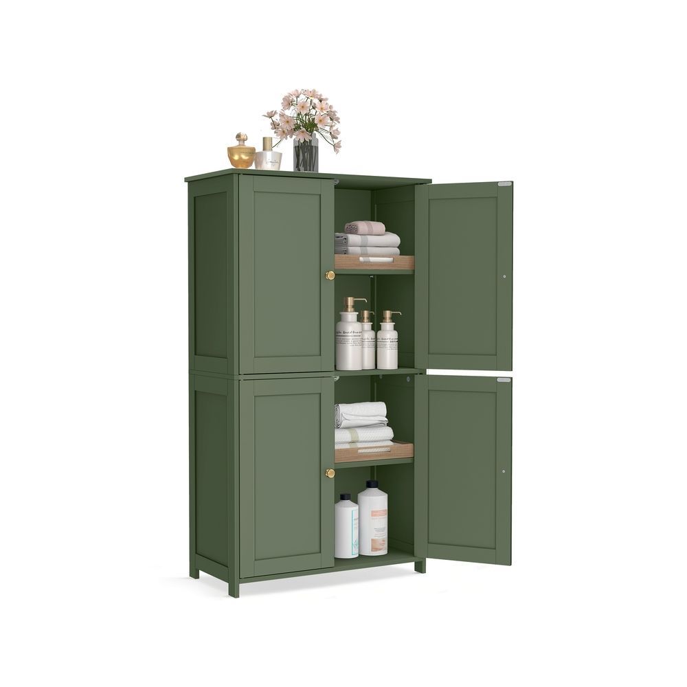 VASAGLE by SONGMICS HOME Green Bathroom Storage Cabinet with 2 Adjustable Shelves