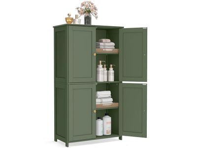 VASAGLE by SONGMICS HOME Green Bathroom Storage Cabinet with 2 Adjustable Shelves