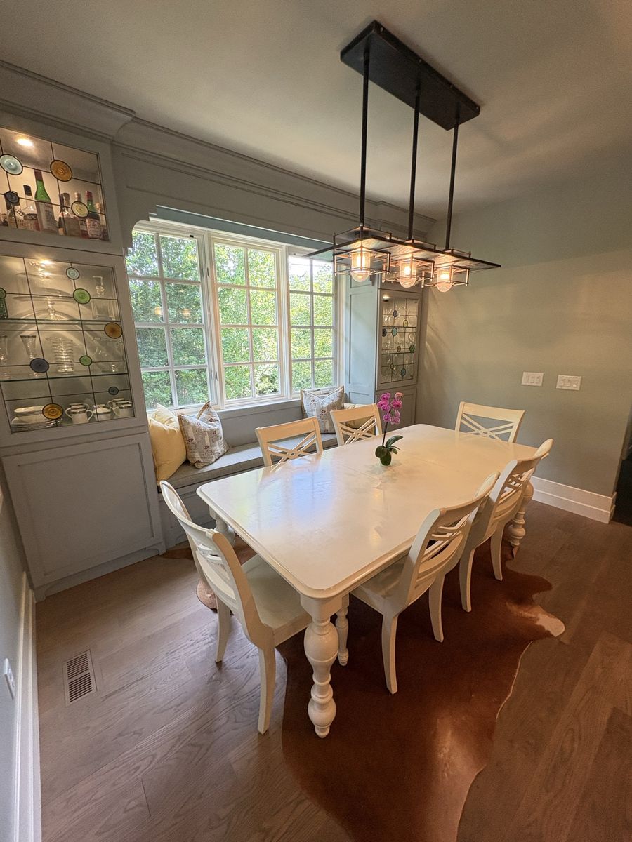 Dining room table and six chairs
