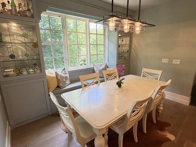 Dining room table and six chairs