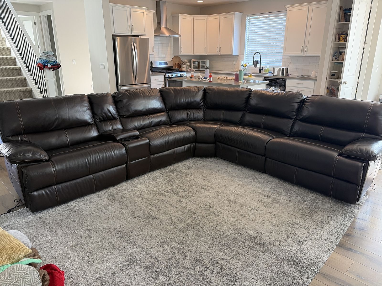6 Piece Bassett Furniture Leather Sectional