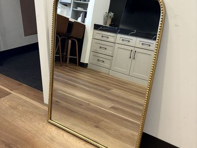 Birch Lane Emmeline Metal Arch Mirror - Gold, 36" x 24" - Ornate Accent Mirror