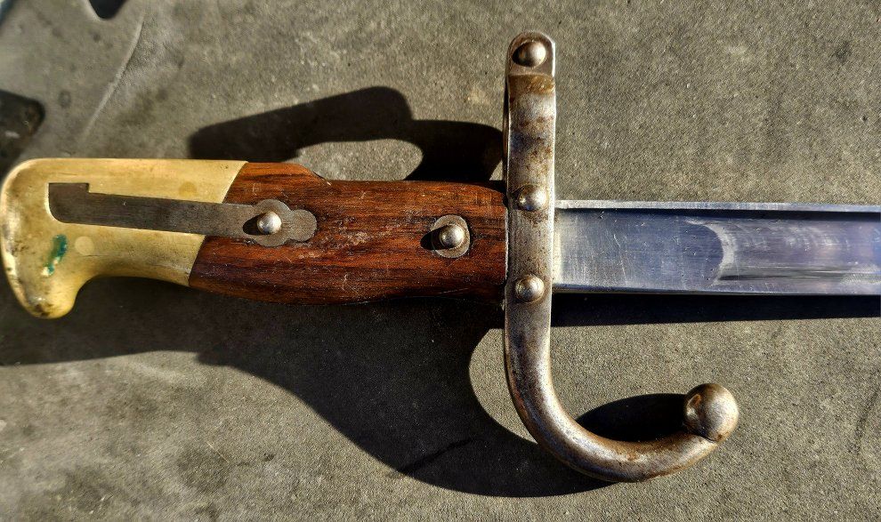 Antique French M1874 Gras Sword Bayonet & Scabbard