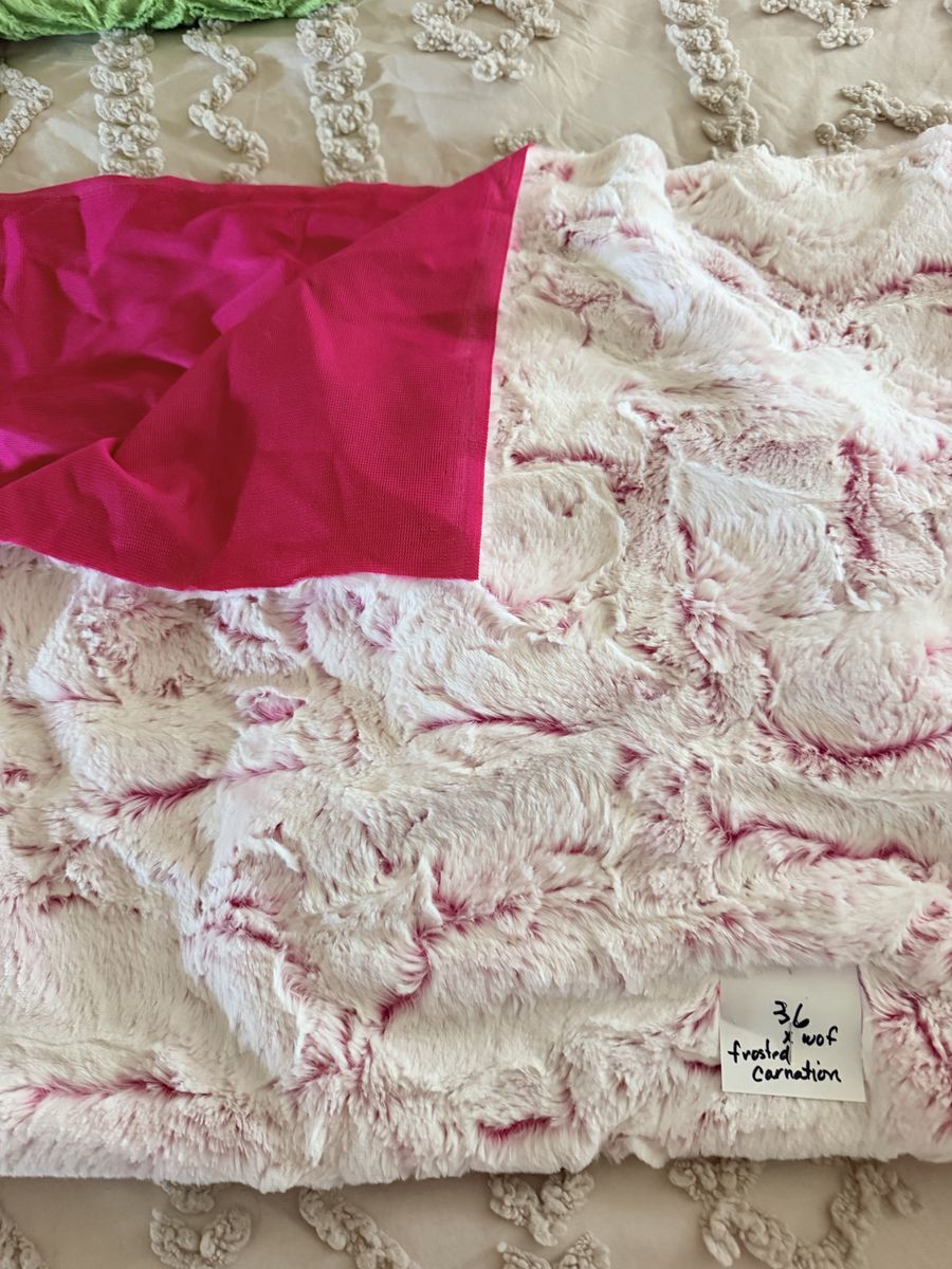 Frosted Carnation Pink Faux Fur Fabric 36" x WOF