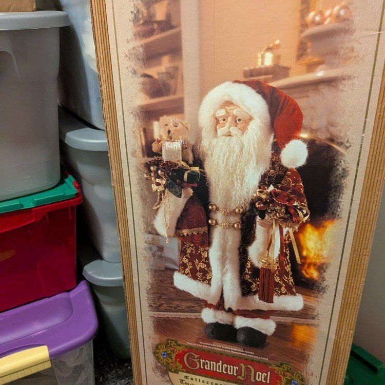 Grandeur Noel Collector's Edition 33" Santa Claus Figure with Porcelain Face & Hands