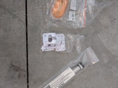 random RV pieces. all new. anode rod door latch amber light