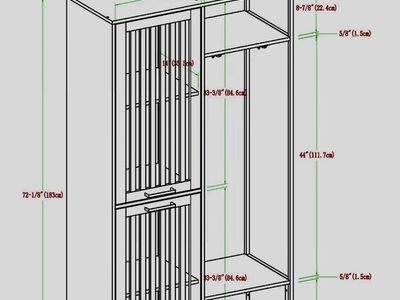 Walker Edison 72" Slat Door Metal and Wood Hall Tree Coat Rack