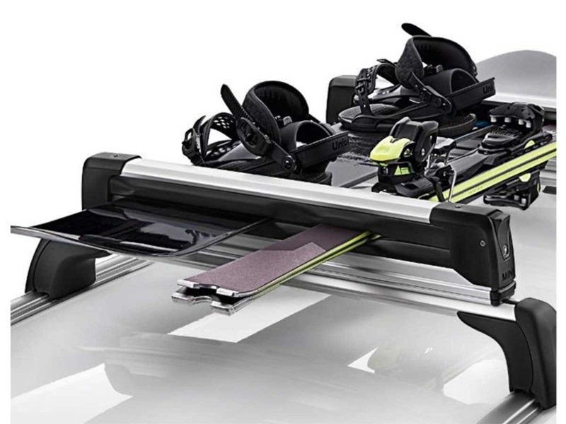 Genuine Mini Roof Rack Cross members with Ski and snow board rack for R60