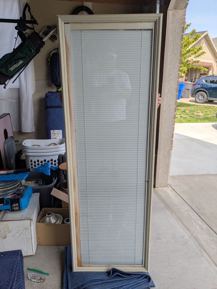 White Door Window with Internal Blinds