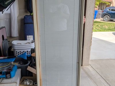 White Door Window with Internal Blinds