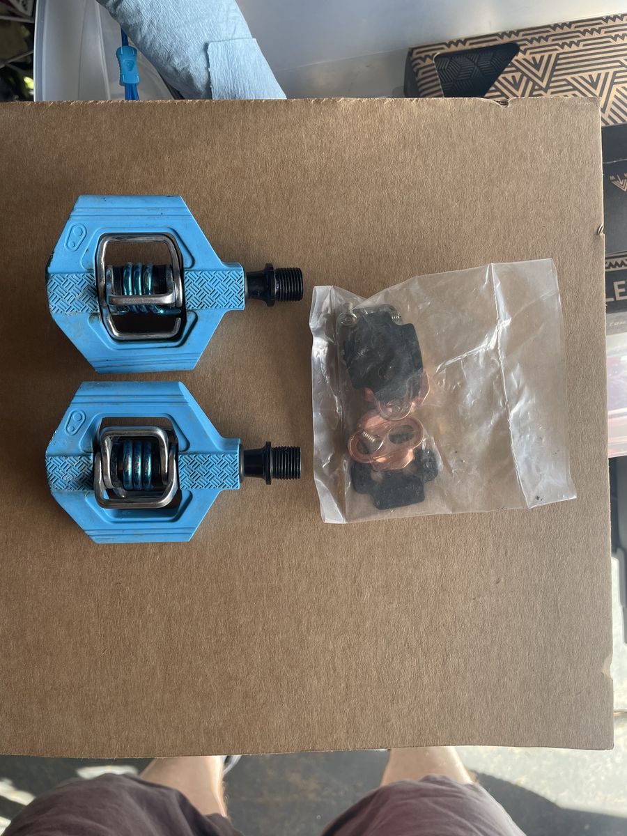 Crank Brothers Candy pedals with new cleats.