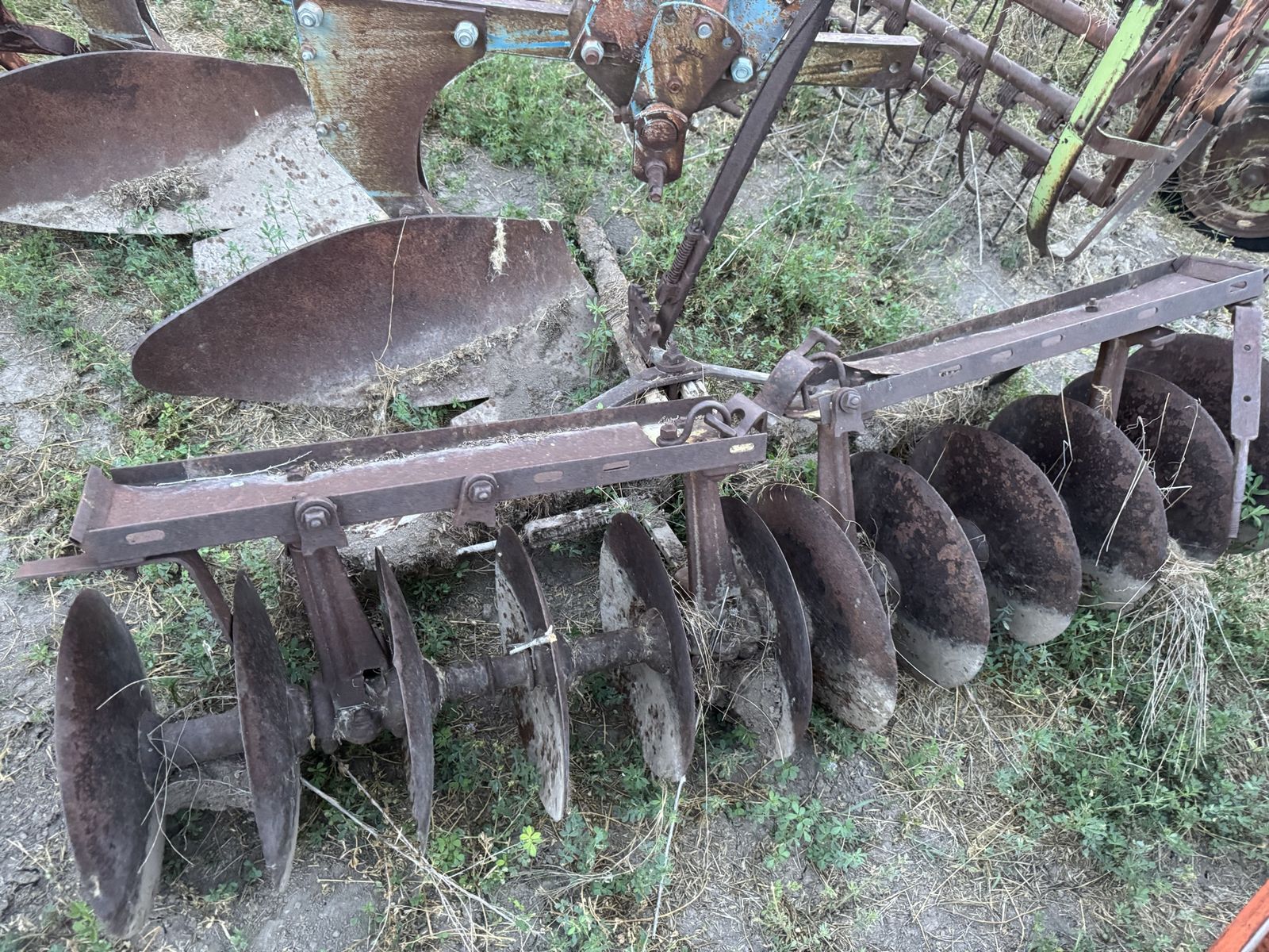 Used Farm Equipment Disk Harrow and Plow Attachment