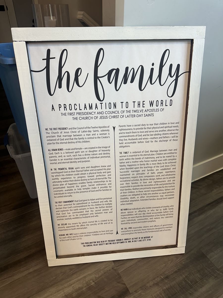 The Family Proclamation Hanging Wall DeCor