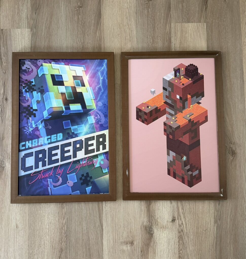 Minecraft Framed Wallart  - Set of 2