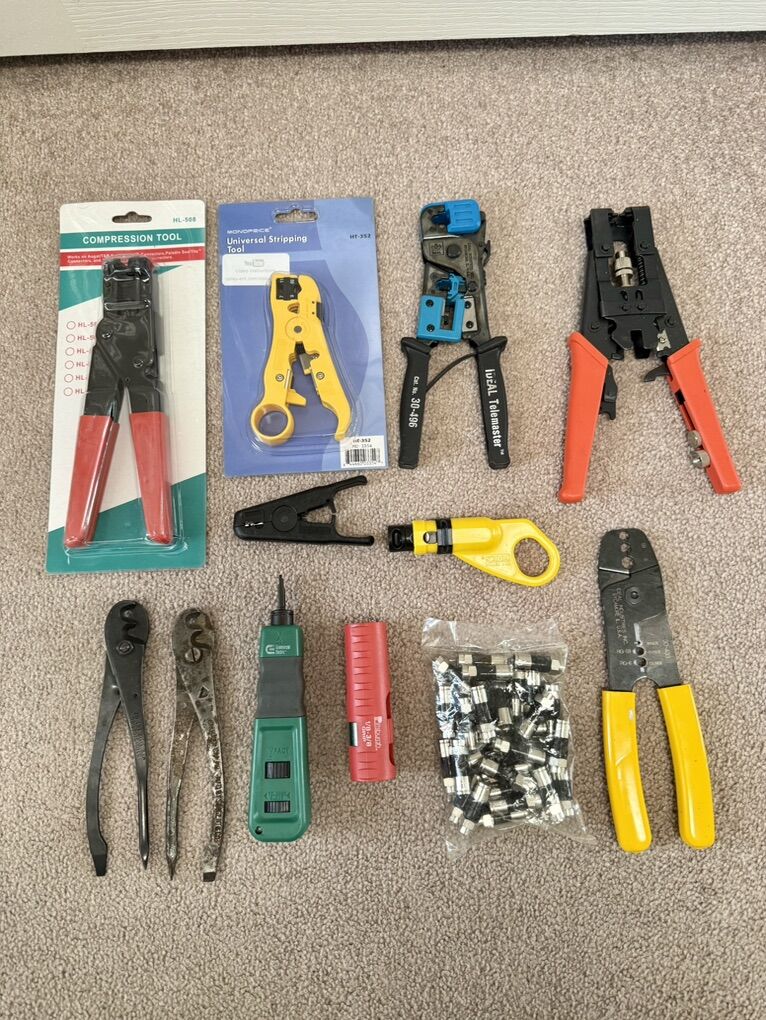 Data Wire Phone Cable Coax Pliers Tool Lot