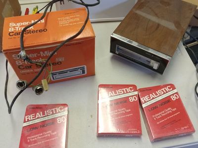 Super mini 8-track car stereo & Blank tapes