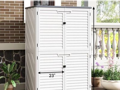 Brand new Outdoor Resin Storage Cabinet Shed - White/Grey (52.36" x 29.72" x 75")