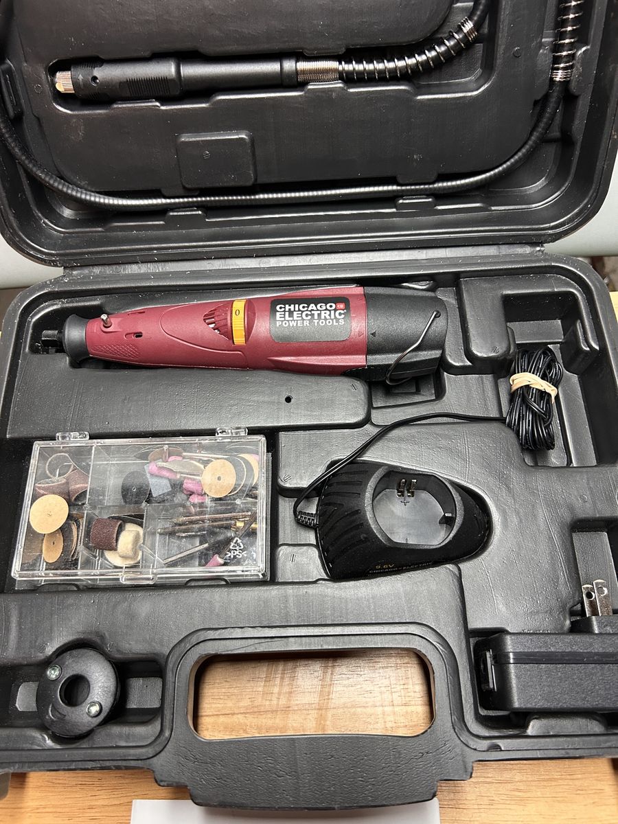 Rotary tool kit - variable speed cordless with case and accessories