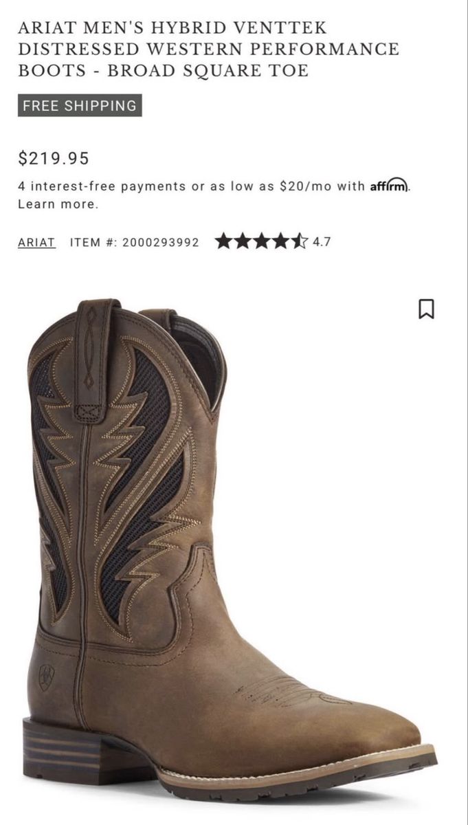 Ariat VentTEK boots 8.5EE