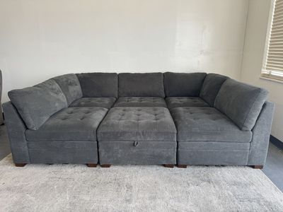GRAY COSTCO TISDALE MODULAR SECTIONAL SOFA COUCH