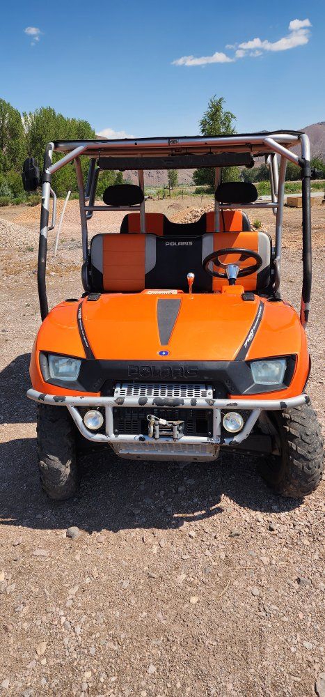 2007 Polaris Ranger XP 700 UTV Side-by-Side 4x4 - Orange, 5756 Miles, Winch, Roof