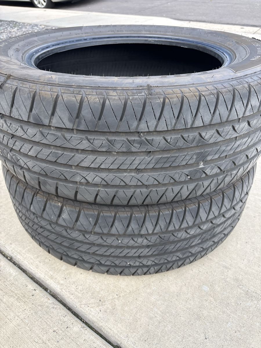 Set of 2 Used 225/60R17 All-Season Tires - Good Tread Depth