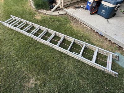 Louisville Ladder 40 ft Aluminum Extension Ladder - Industrial Grade, D-Rung, 300 lbs Capacity