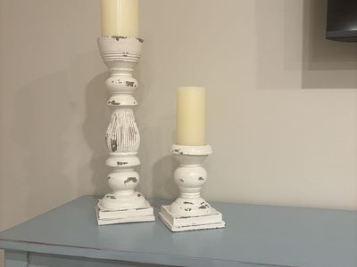 Pottery Barn Wood Candlesticks