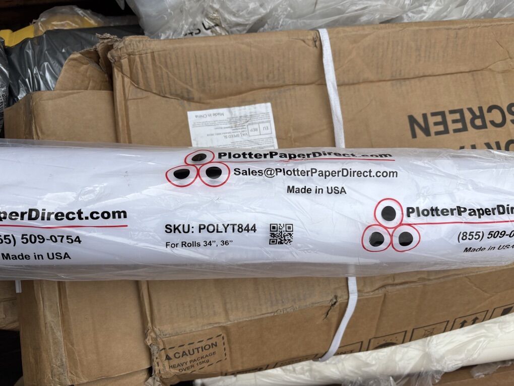 36” Polypropylene Plotter Paper Roll