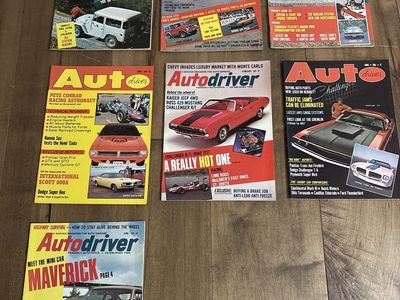 7 vintage Auto Driver magazines from 1969 and