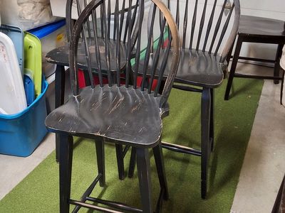 Chairs. 3 bar stool height .4 dinner table chairs