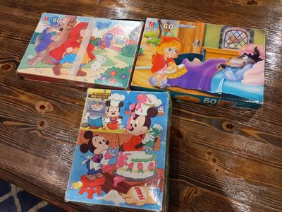 Vintage Disney's 1986 Mickey Mouse & Two Red Riding Hood 1994 Jigsaw Puzzles